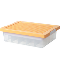 싸비예 레고 미니카 분류 부품 구획 정리 보관함, 옐로우, 1개