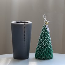 크리스마스 트리 소나무 수제 캔들 실리콘 몰드 디자인 4번, 화이트