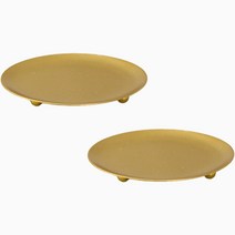 심쿵마켓 양초 트레이 촛대 L 2p, 골드