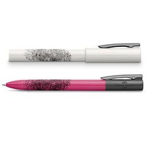 파버카스텔 라이팅크 만년필 + 볼펜 세트, EF, 화이트(만년필), 핑크(볼펜)