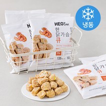 허닭 한입 닭가슴살 큐브 새우살사 (냉동), 100g, 6팩
