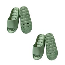 더자카 PVC 텍스처 미끄럼 방지 욕실화 2p, 그린