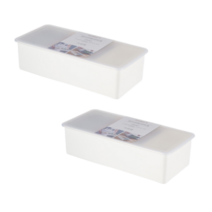 물빠짐 사각 수저 보관함, 화이트, 2개