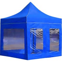 윈에어 캐노피천막 가림막 투명 일반형 바람막이 4면 D, 블루