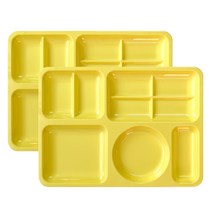 로흐야 단체급식 멜라민 뉴 사각 식판 704 2p, 연노랑