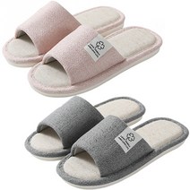 라이프란스 프리미엄 린넨 거실화 2종 세트, 핑크, 그레이, 1세트