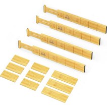 모던컨츄리 원목 길이조절 서랍 칸막이 4p + 파티션 3종 x 3p 세트 대형, 1세트