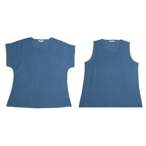 우일패션 여성용 인견 단색 블라우스 반팔 + 나시 2종 세트