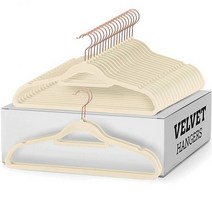 솔브리빙 논슬립 고급형 옷걸이, 로즈골드(후크), 아이보리(옷걸이), 10개