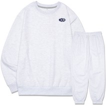 디엘크리 남성용 몰드 스몰로고 맨투맨 조거트레이닝 세트