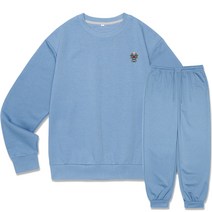 언탭트 남성용 빅사이즈 문양 해골 스몰로고 맨투맨 조거팬츠 세트