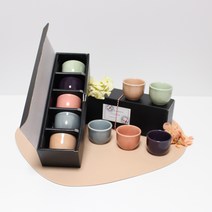 달소금 도자기 파스텔 술잔 선물세트, 1세트, 술잔 5p
