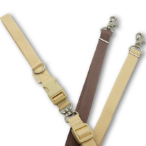 힛찌 꼬이지 않는 강아지 일체형 트윈줄, 베이지 + 브라운