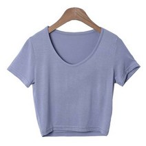 시크블랙 여성용 쉐웰트 슬림핏 U넥 스판 반팔 티셔츠 cpt12250k33