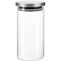차이나다 스테인리스 원형 밀폐 유리병, 1200ml, 1개