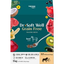 더독 강아지 전연령용 닥터소프트 웰 그레인프리 소프트사료 비프, 소, 1kg, 1개