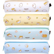 포포팬시 햄치 패턴 펜파우치 4종 세트, 아이보리, 옐로우, 민트그린, 블루, 1세트