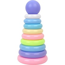 오즈토이 9단 파스텔 공 링토스 링쌓기 세트, 혼합색상, 1세트