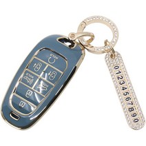 루젠 자동차 스마트 TPU 키케이스 + 큐빅링 + 번호판 + 설치공구 세트 현대 03, 키케이스+큐빅링+번호판, 현대03, 그레이 블루