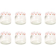 경성리빙테크 원형 유리병 8조 딸기, 160ml, 8개