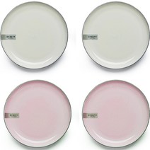네오플램 구겐 페이퍼 세라믹 중접시 2종 x 2p 세트, 1세트, 접시 린넨 2p + 접시 핑크 2p, 린넨, 핑크