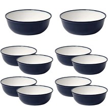 키친프리 모던 투톤 멜라민 그릇 대접 14.3 x 5.5 cm, 블루, 10개