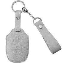 오시에나 스프링 자동차 가죽 케이스 키링 키홀더 현대 D 4버튼, 그레이