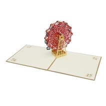 이음드림 빈티지 관람차 3D 입체 팝업카드, 브라운, 1개