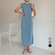 무드인더 여성용 루즈 스판 롱 나시 원피스