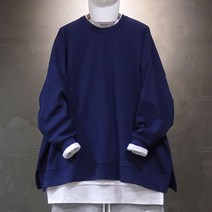 오버홀릭 남성용 박스 오버핏 트임 맨투맨