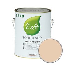 노루페인트 순앤수 KS 2급 벽지 벽면용 수성페인트 4L, 벌리우드02 NR7124, 1개
