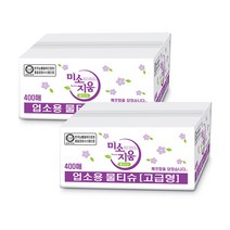 미소지움 업소용 물티슈 고급형 낱개포장형, 400매, 2개