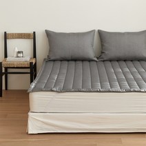 마틸라 콜드썸머 풍기인견 고정밴드 침대패드, 차콜