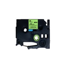 브라더 호환 라벨 테이프 36mm TZ-D61, 형광녹색바탕 + 검정글자