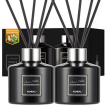 쿤달 퍼퓸 디퓨저 아로마 에디션 200ml 2개 + 섬유스틱 10개, 1세트, 오렌지베르가못향