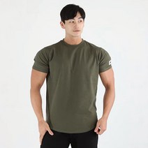 허그본 남성용 데일리 머슬핏 빅로고 반팔 티셔츠 태극라인