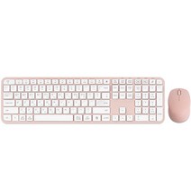 한성컴퓨터 Win / Mac 전환 무선 키보드 마우스 세트, 핑크, 일반형, LKM500