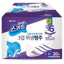 스카트 3겹 위생행주, 20매, 1개