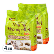 오펫 프리미엄 우드펠렛 고양이모래 소나무향, 5kg, 4개입