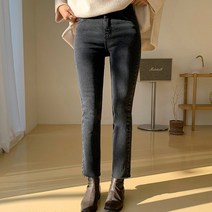 엔비룩 여성용 본딩 기모 데님 팬츠