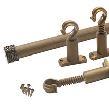 썬데코 25mm 커튼봉 원형캡 + 조절브라켓, 골드블랙