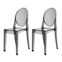 영가구 무팔 디자인 의자 2p, 투명블랙, 2개