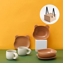 에라토 벌룬테디 홈카페 2인 6p A세트, 브라운, 크림, 6개