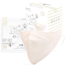 다나마스크 뉴 다나온숨 쿨 마스크 새부리형 초소형 KF80, 30매입, 1개, 연한황색