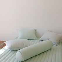 누블 데일리 60수 아사 순면 원형 롱쿠션 바디필로우 커버, 민트