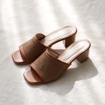 단골언니 라탄 뮬 슬리퍼 6cm