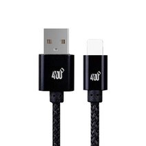 4YOU 로프 충전 케이블 8핀, 블랙, 1개, 1m