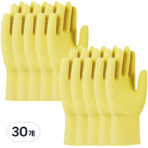 일품 고무 미니고무장갑, 30개, 옐로우, 대(L)