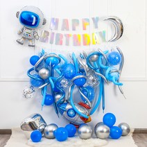 우주비행사 프리데코 로얄풍선세트, 혼합색상, 1세트