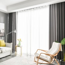 리앤룸 모노 암막 커튼 2p + 커트끈